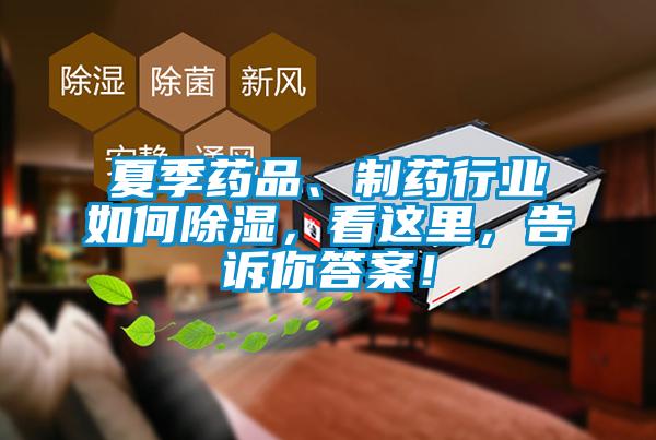 夏季藥品、制藥行業如何除濕，看這里，告訴你答案！