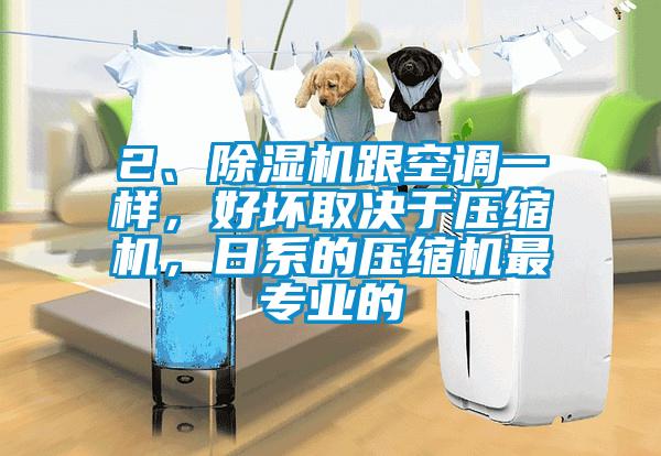 2、除濕機(jī)跟空調(diào)一樣，好壞取決于壓縮機(jī)，日系的壓縮機(jī)最專(zhuān)業(yè)的