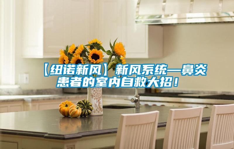 【紐諾新風(fēng)】新風(fēng)系統(tǒng)—鼻炎患者的室內(nèi)自救大招！