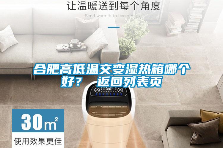 合肥高低溫交變濕熱箱哪個好？ 返回列表頁