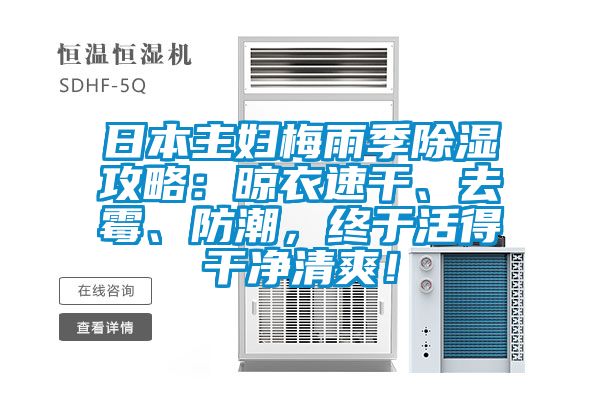 日本主婦梅雨季除濕攻略：晾衣速干、去霉、防潮，終于活得干凈清爽！