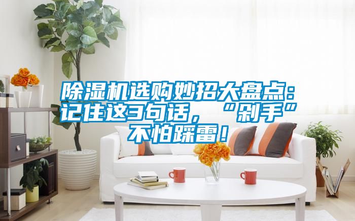 除濕機(jī)選購(gòu)妙招大盤(pán)點(diǎn)：記住這3句話，“剁手”不怕踩雷！